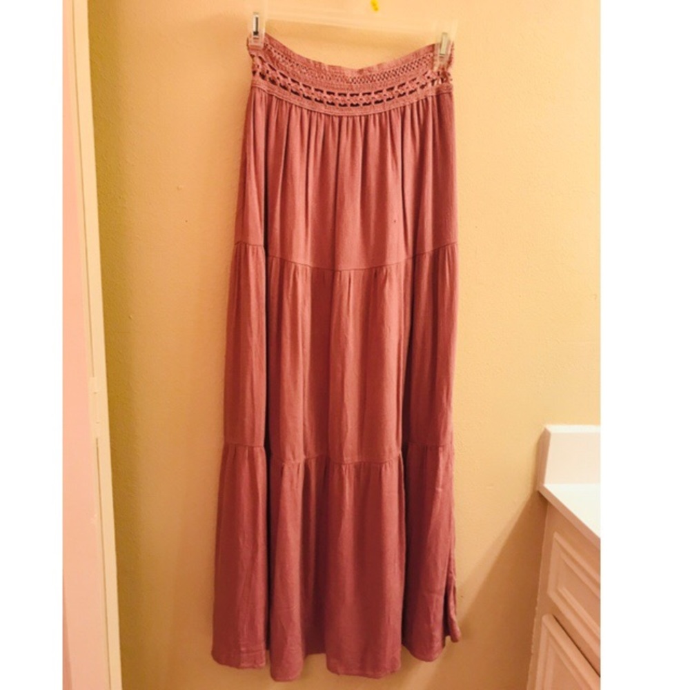 Pink maxi skirt.